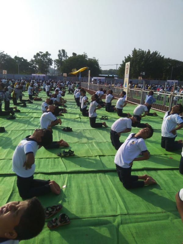 Boarders participate in the International Yoga Day celebrations
