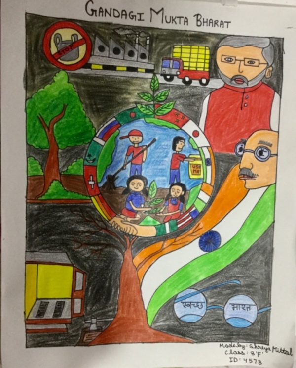 Plastic Mukt Bharat Drawing.||Stop Plastic Bags Pollution. Stop water  pollution.Sandip Maji. - YouTube